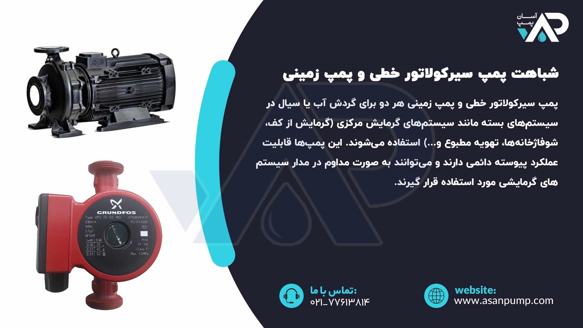 شباهت پمپ سیرکولاتور خطی و پمپ زمینی